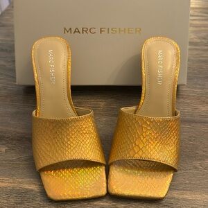 Marc Fisher Metallic slide sandals